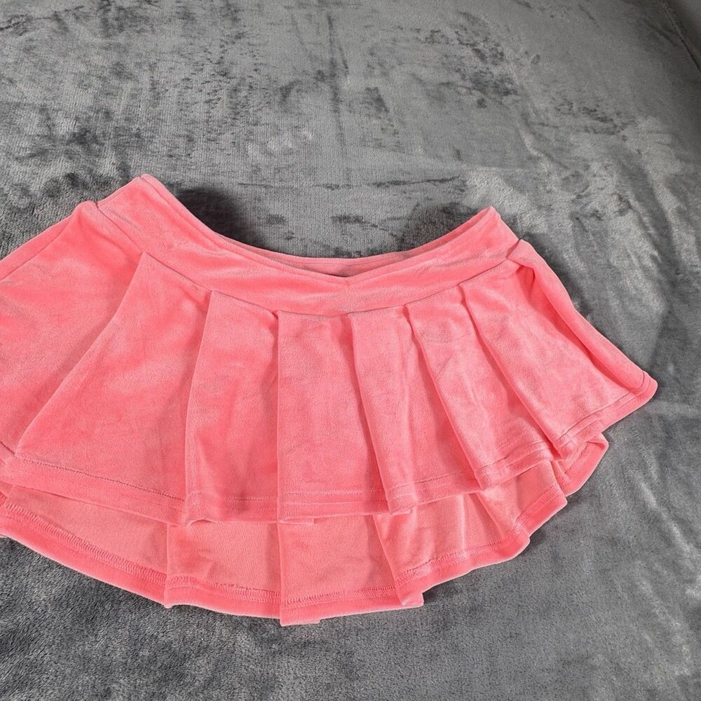 Akira Fashion Sz M Icon Pleated Micro Mini Skirt Velvet Flirty Low Rise Stretch - Picture 5 of 12